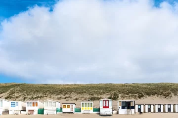 Foto op Plexiglas anti-reflex Beach houses on the beach of Wijk aan Zee, Noord-Holland Province, The Netherlands © Holland-PhotostockNL