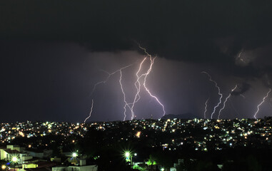 lightning over Mexico city