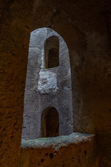 Orvieto, Italy - 04 July 2021 - The historic center of the awesome etruscan and medieval town in...