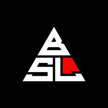 BSL triangle letter logo design with triangle shape. BSL triangle logo design monogram. BSL triangle vector logo template with red color. BSL triangular logo Simple, Elegant, and Luxurious Logo. BSL 
