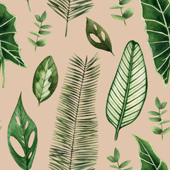Pattern with tropical plants