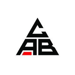CAB triangle letter logo design with triangle shape. CAB triangle logo design monogram. CAB triangle vector logo template with red color. CAB triangular logo Simple, Elegant, and Luxurious Logo. CAB 