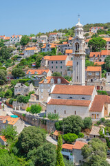 Scenic view on Lozisca village located on the west of Brac island in Croatia