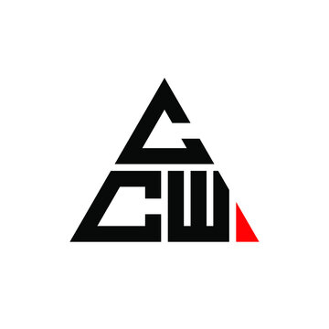 CCW triangle letter logo design with triangle shape. CCW triangle logo design monogram. CCW triangle vector logo template with red color. CCW triangular logo Simple, Elegant, and Luxurious Logo. CCW 