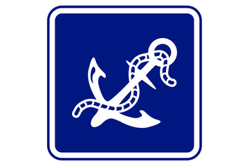 Illustration of an anchor on a blue background