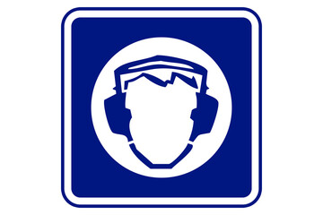 Illustration of a safety headphones on a blue background