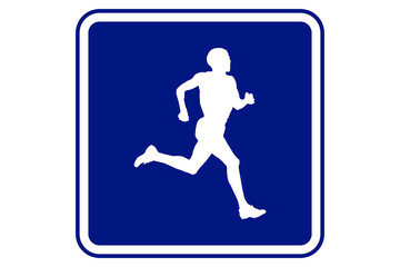 Fototapeta na wymiar illustration of a person running on blue background