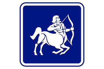 illustration of aries zodiac sign on blue background