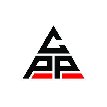 CPP triangle letter logo design with triangle shape. CPP triangle logo design monogram. CPP triangle vector logo template with red color. CPP triangular logo Simple, Elegant, and Luxurious Logo. CPP 