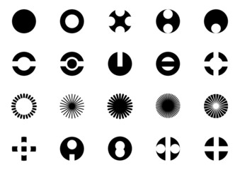 Kolekcja elips - zestaw okrągłych ikon. Geometryczne guziki do projektów lub logo. Okrągłe kształty wektorowe w czarnym kolorze. - obrazy, fototapety, plakaty