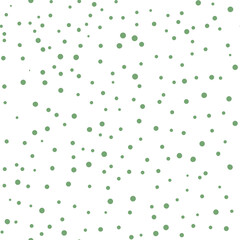 Abstract hand drown polka dots background. White dotted seamless pattern with green circles. Template design for invitation, poster, card, flyer, textile, fabric