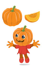 Pumpkin vector and Pumpkin character