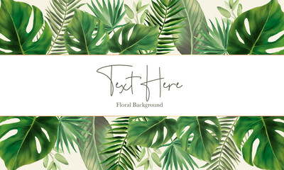 Hand drawn green leaves background design