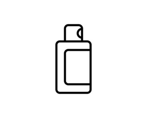 Black and white icon is a simple linear glamorous cosmetic tube with hand cream for the legs of the face and body, for moisturizing and skin care and beauty guidance. Vector illustration.