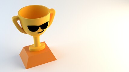 3d trophy, with glasses, award
