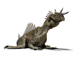 Fototapeta premium 3d-illustration of an isolated giant fantasy sea dragon dinosaur