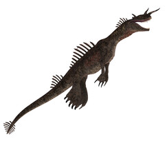 3d-illustration of an isolated giant fantasy sea dragon dinosaur
