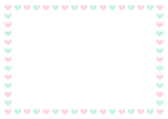 かわいいシンプルなハートのフレーム／Cute Simple Heart frame