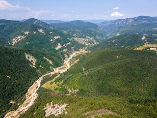Fototapeta na wymiar Aerial view of Belintash - ancient sanctuary at Rhodope Mountains, Bulgaria