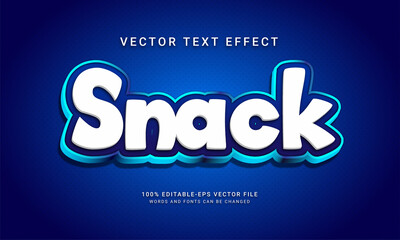 Snack editable text style effect themed sweet food menu with blue color