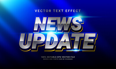 Naklejka na ściany i meble News update editable text style effect themed news report