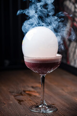 Flavour Blaster clover club cocktail in the smoke