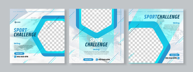 Sport banner social media pack template premium