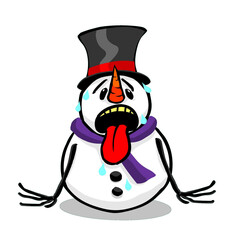 Snowman heat sun hot