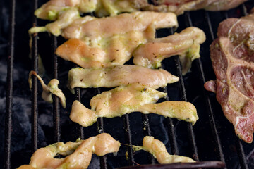 shish kebab on the grill