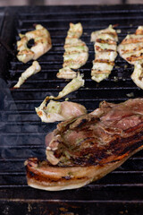 grilled meat on the grill