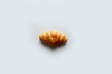 Top Views of Croissant isolated with white background. Healthy food concept, selective soft focus.