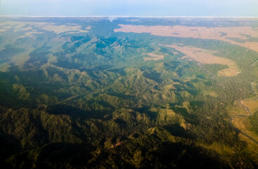 Yogyakarta, Indonesia, view from a window plane. citilink.