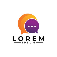 Obraz premium Bubble chat logo icon vector illustration app. consult logotype