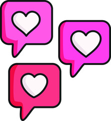 Collection of heart icons vector on a white background