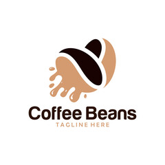 coffee bean logo design icon vector