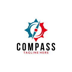 Compass logo design icon vector