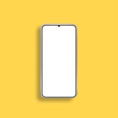 Modern realistic phone. Smartphone blank screen, phone mockup. Vector illustration.