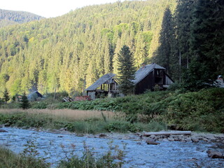 Abandoned old houses in the mountains