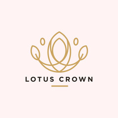 Lotus crown logo design template