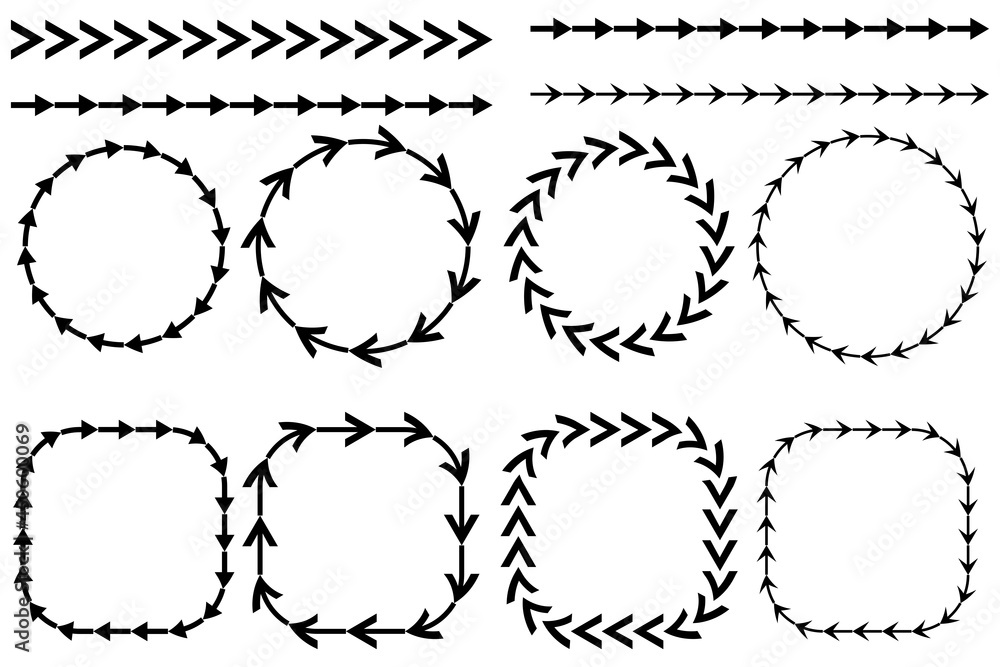 Poster circular arrows. chart icon vector set. cursor sign. recycle icon. forward icon. vector illustration