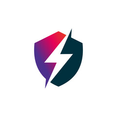 thunder Shield logo icon vector
