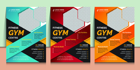 Fitness flyer template with services 