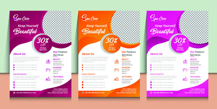 Beauty Care Spa Flyer or Brochure Template design