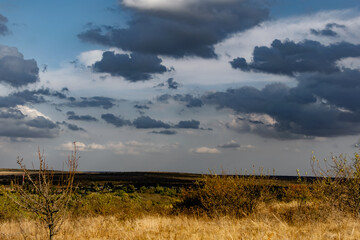 clouds over the field