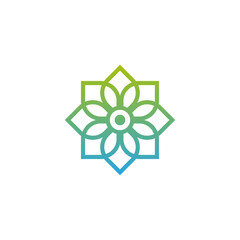 Islamic flower decoration logo