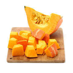 Orange pumpkin on white background 