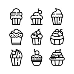 cupcake icon or logo isolated sign symbol vector illustration - high quality black style vector icons
