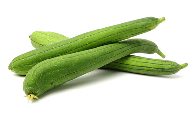 fresh loofah on the white background 
