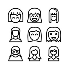 girl icon or logo isolated sign symbol vector illustration - high quality black style vector icons
