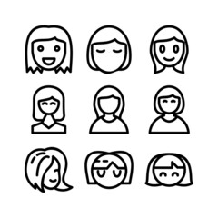 Obraz premium girl icon or logo isolated sign symbol vector illustration - high quality black style vector icons 